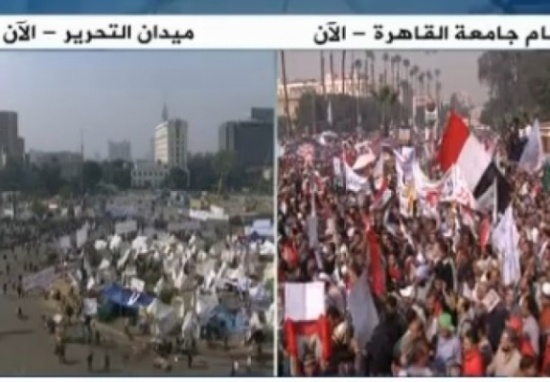 مصر "المنقسمة" من الميادين إلى الشاشات